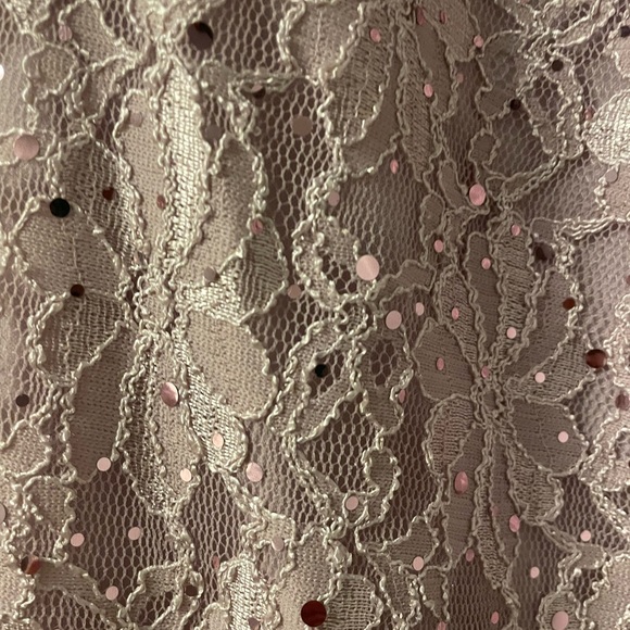 Sequined Lace Cowl-Neck Gown - Picture 4 of 5